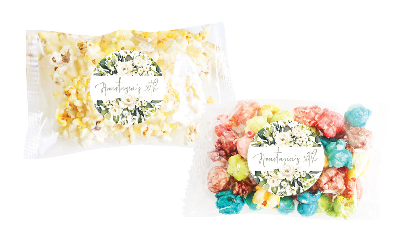 White Roses Personalised Popcorn Bag