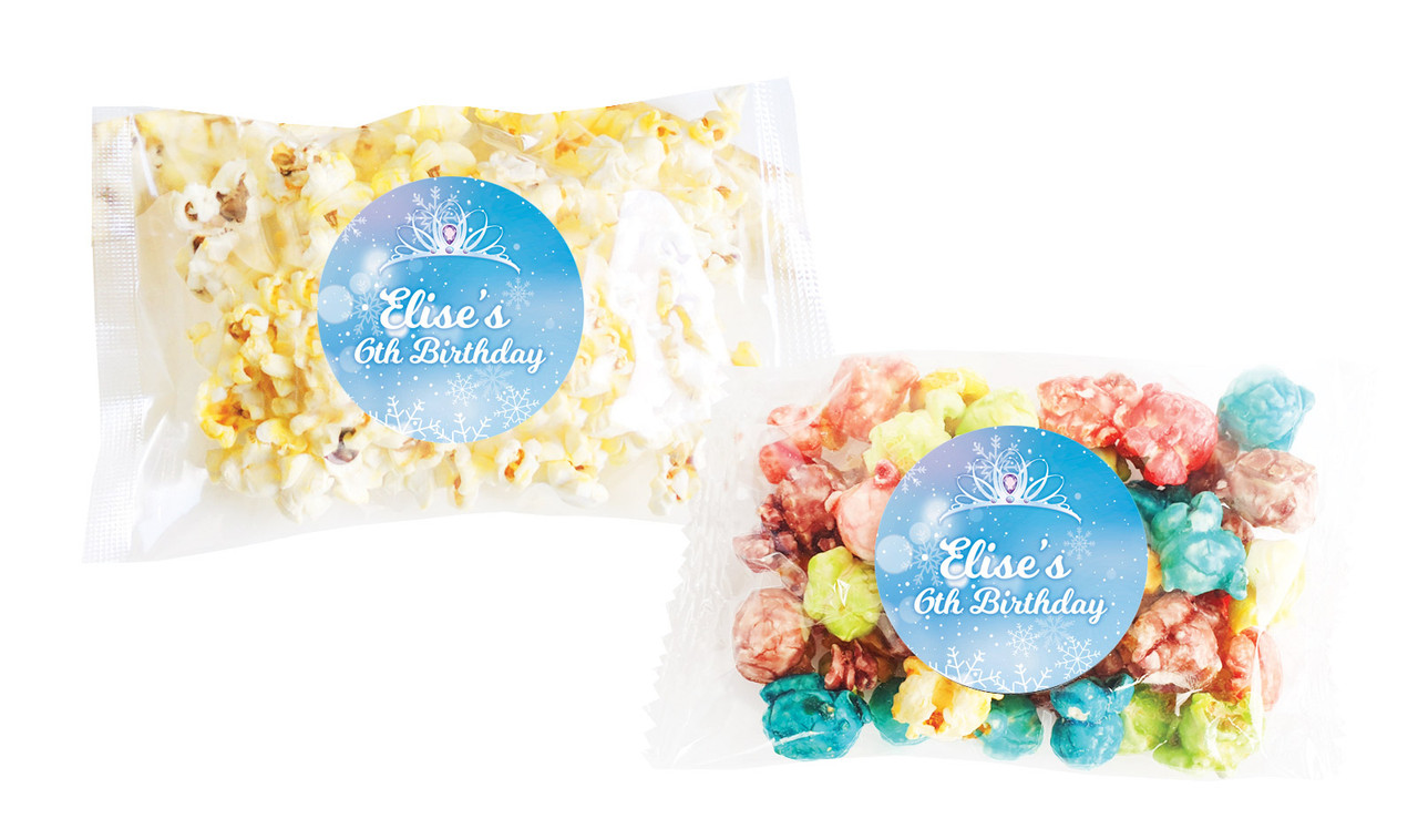 Ice Princess Birthday Personalised Popcorn Bag
