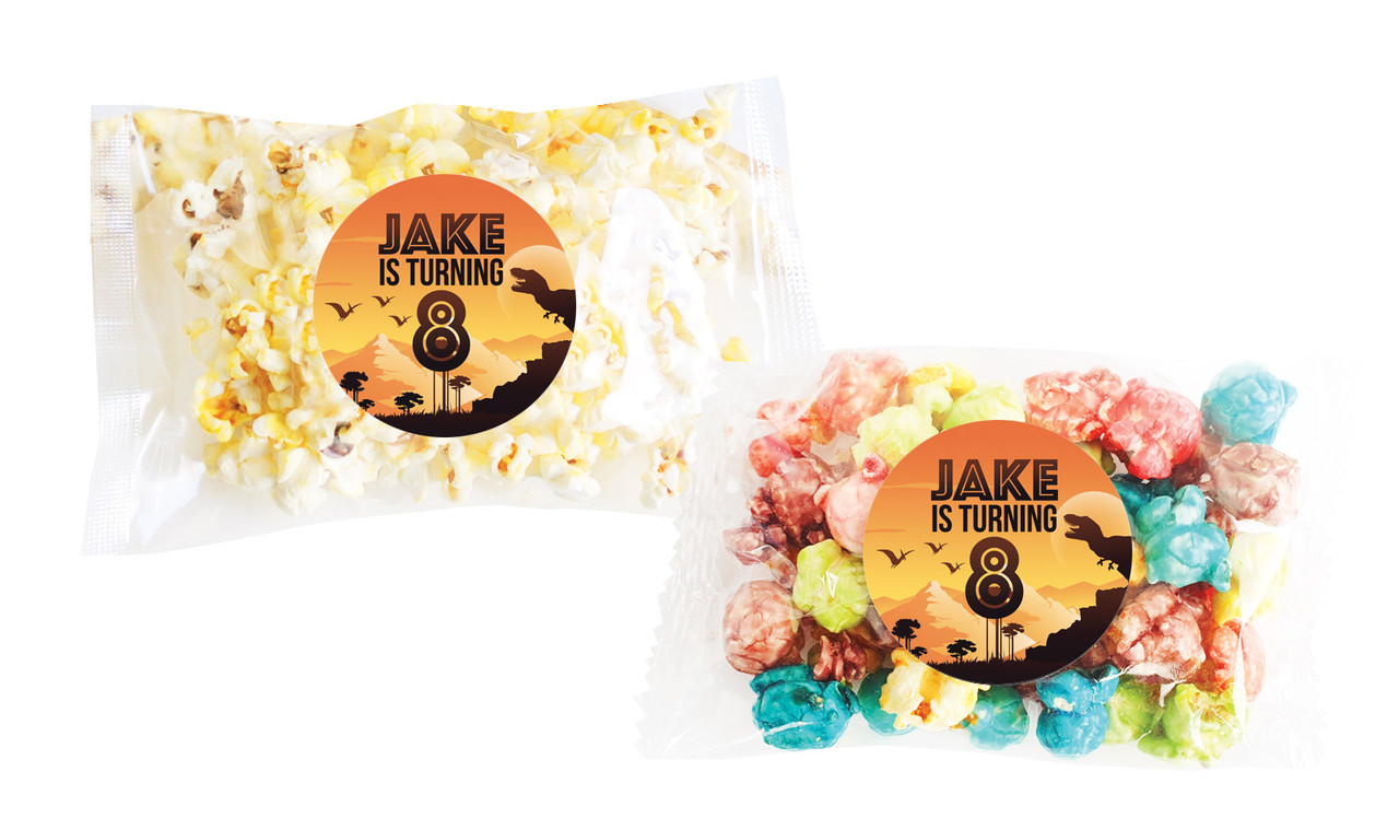 Prehistoric Dinosaur Birthday Personalised Popcorn Bag