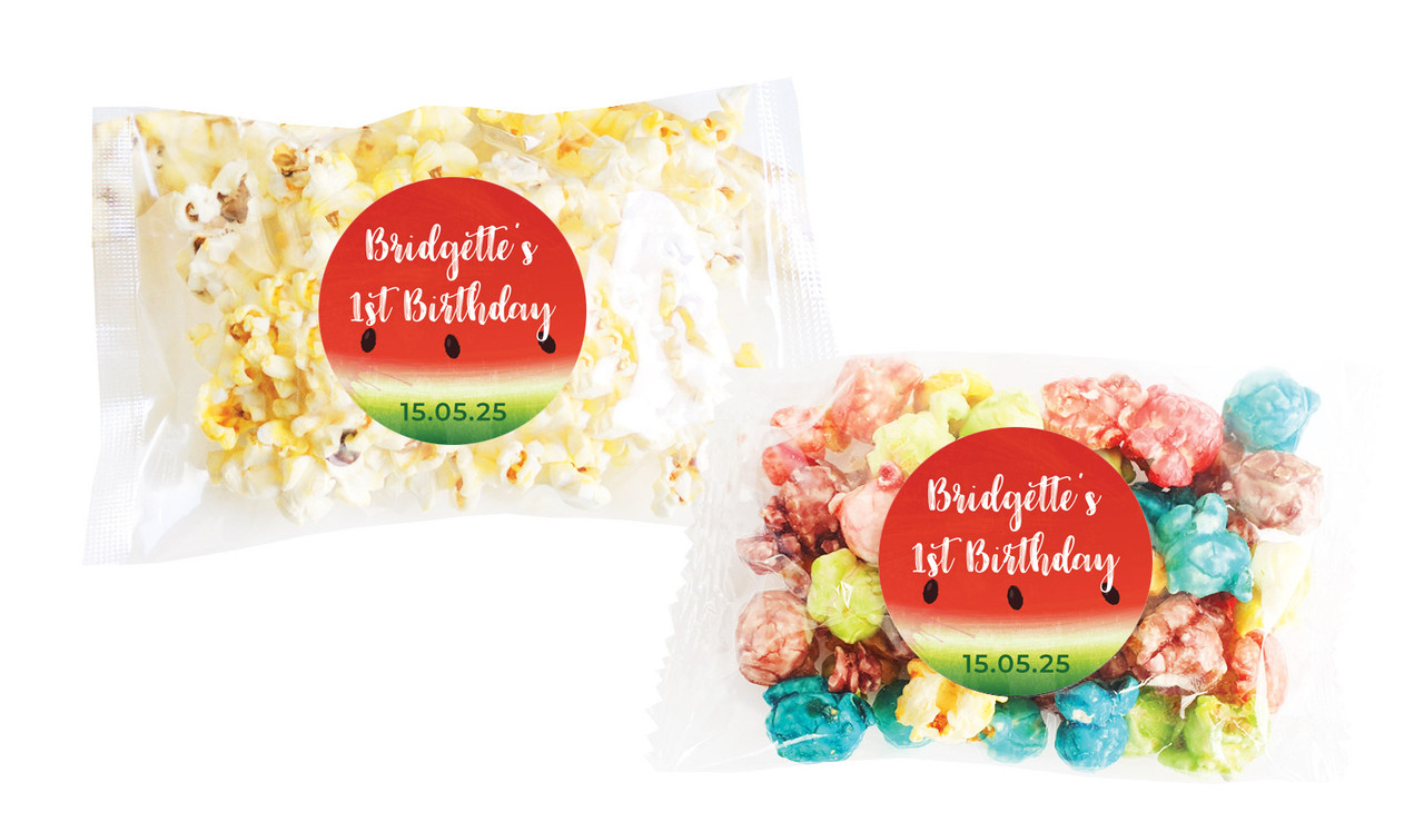 Watermelon Party Birthday Personalised Popcorn Bag