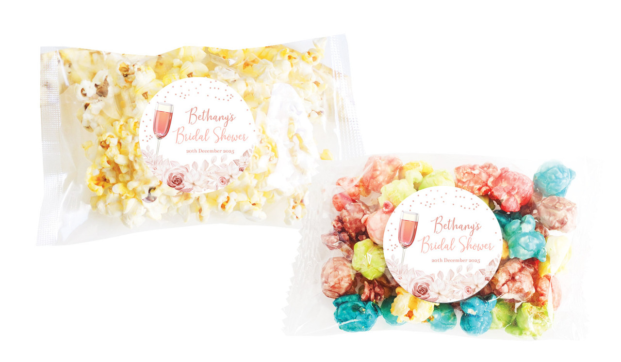 Bubbly Bridal Shower Personalised Popcorn Bag