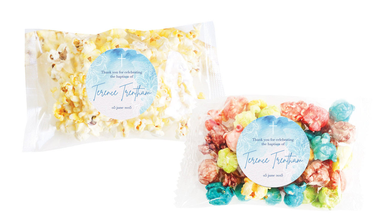 River Run Christening Personalised Popcorn Bag