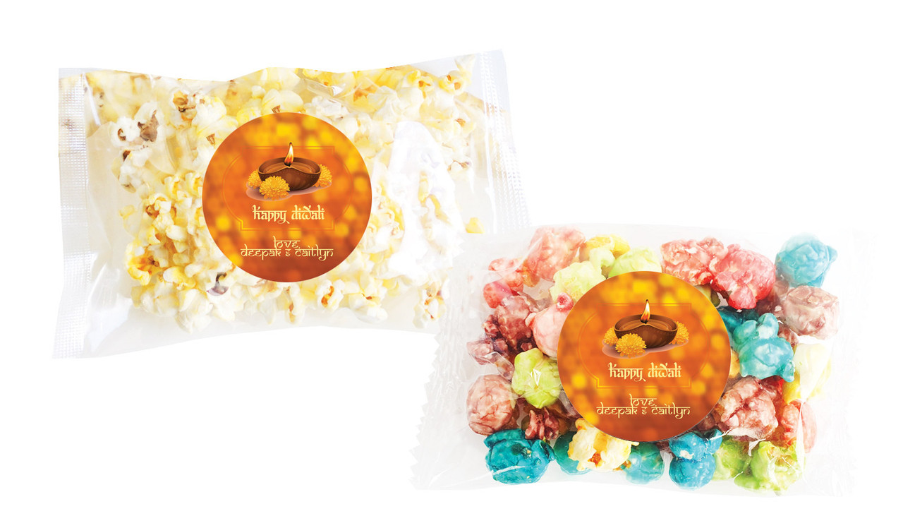 Bokeh Candle Diwali Personalised Popcorn Bag