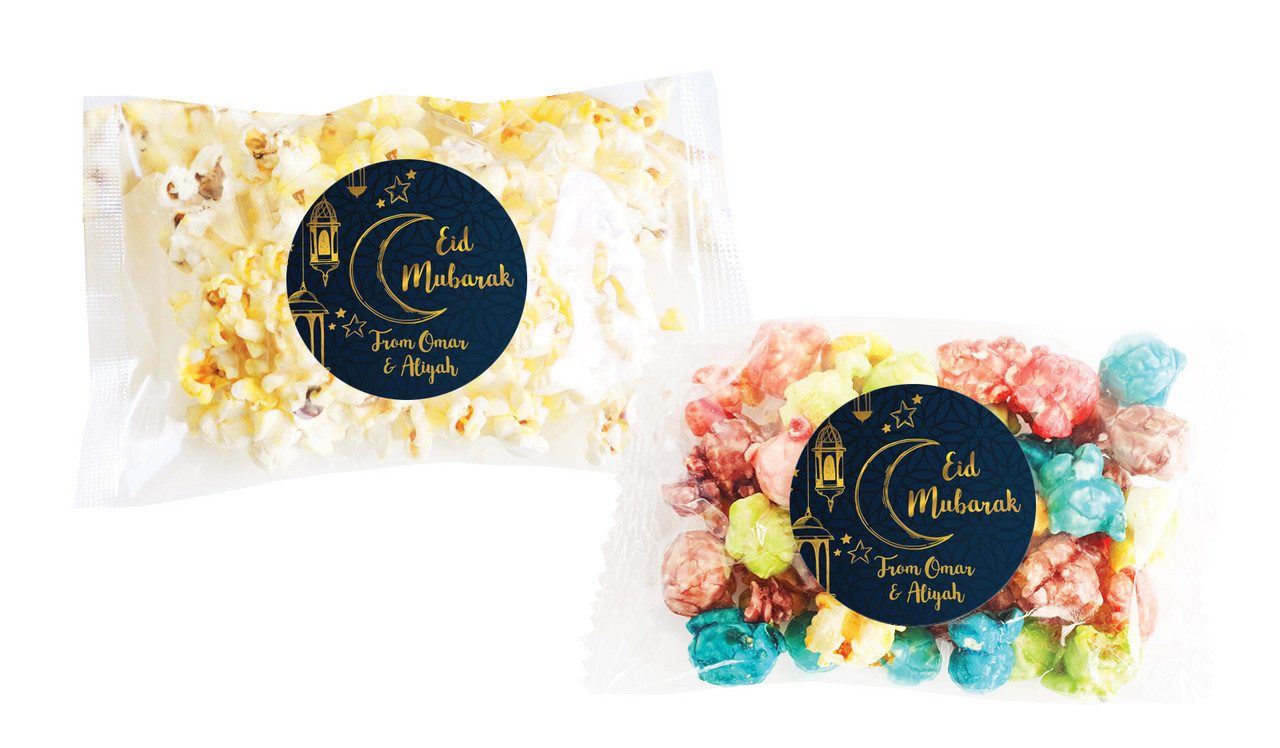 Gold On Navy Personalised Popcorn Bag