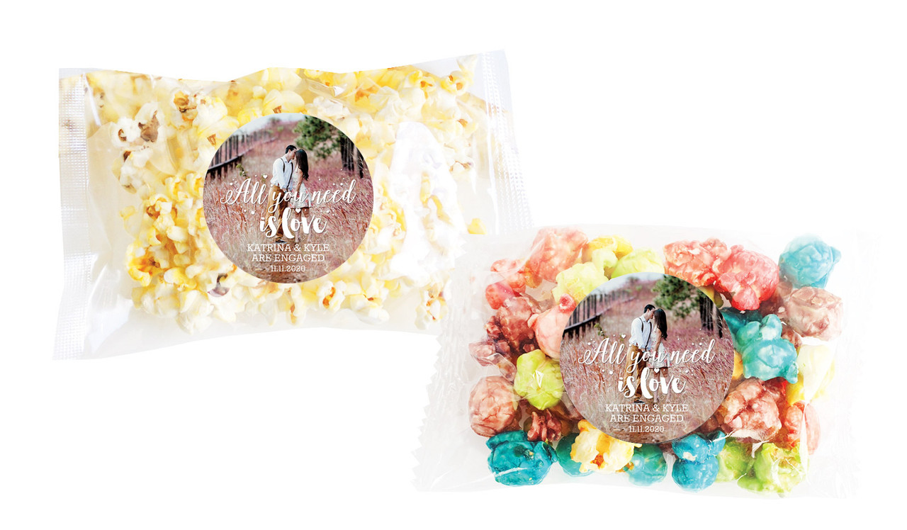All You Need Is Love Engagement Personalised Popcorn Bag