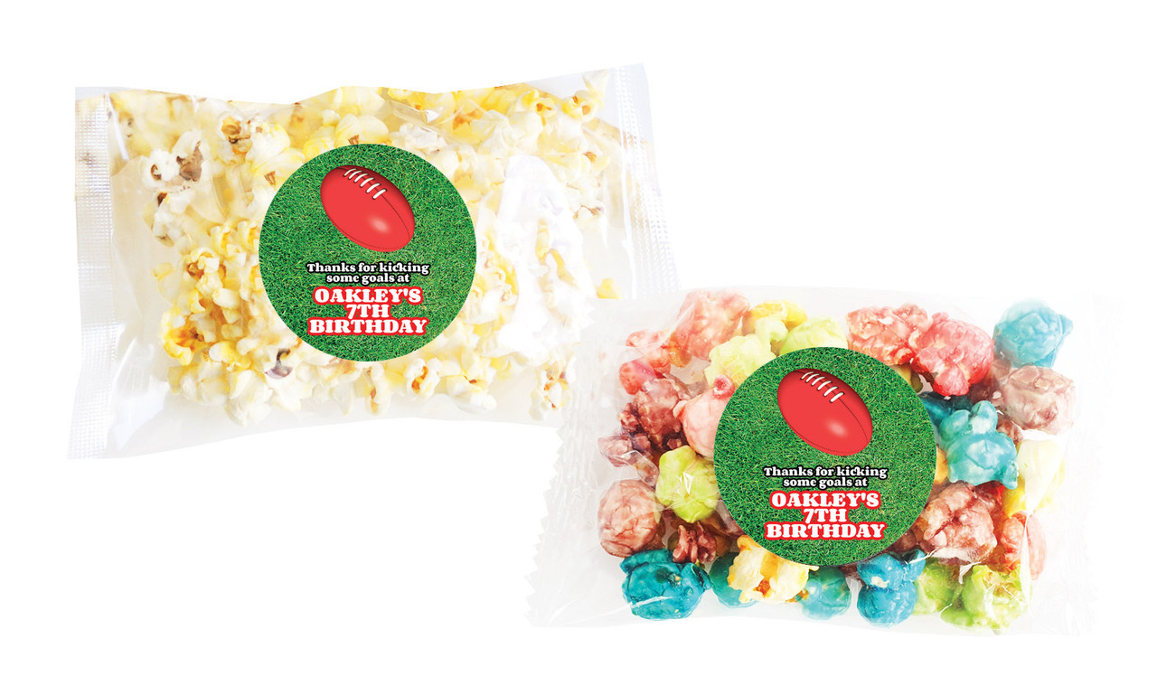 Aussie Rules Football Personalised Popcorn Bag