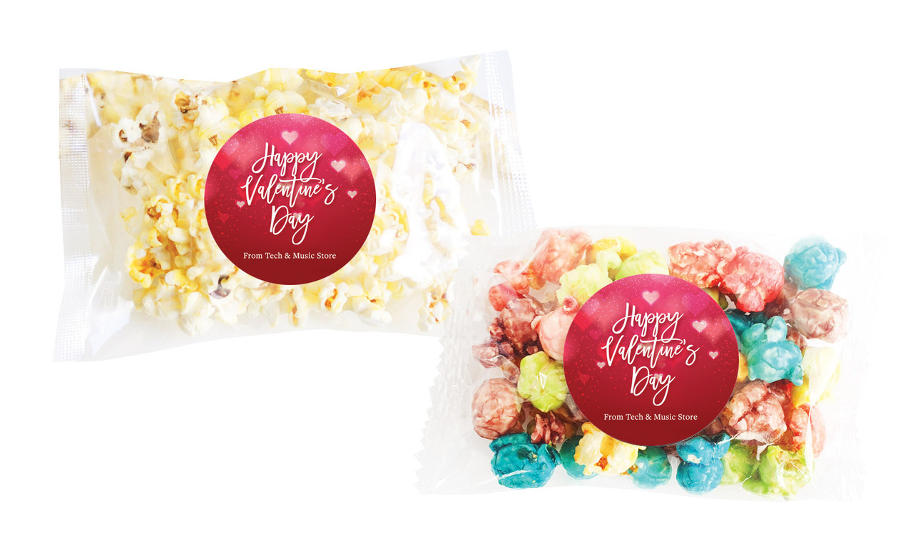 Heart Bokeh Valentines Day Personalised Popcorn Bag
