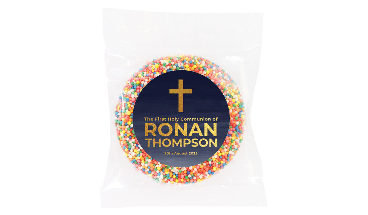 Navy Blue Watercolour Communion Personalised Giant Freckle