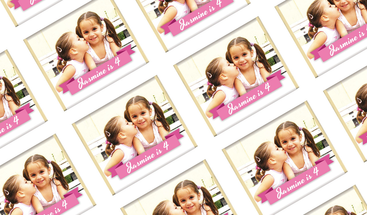 Banner Photo Pink Birthday Personalised Mini Chocolates