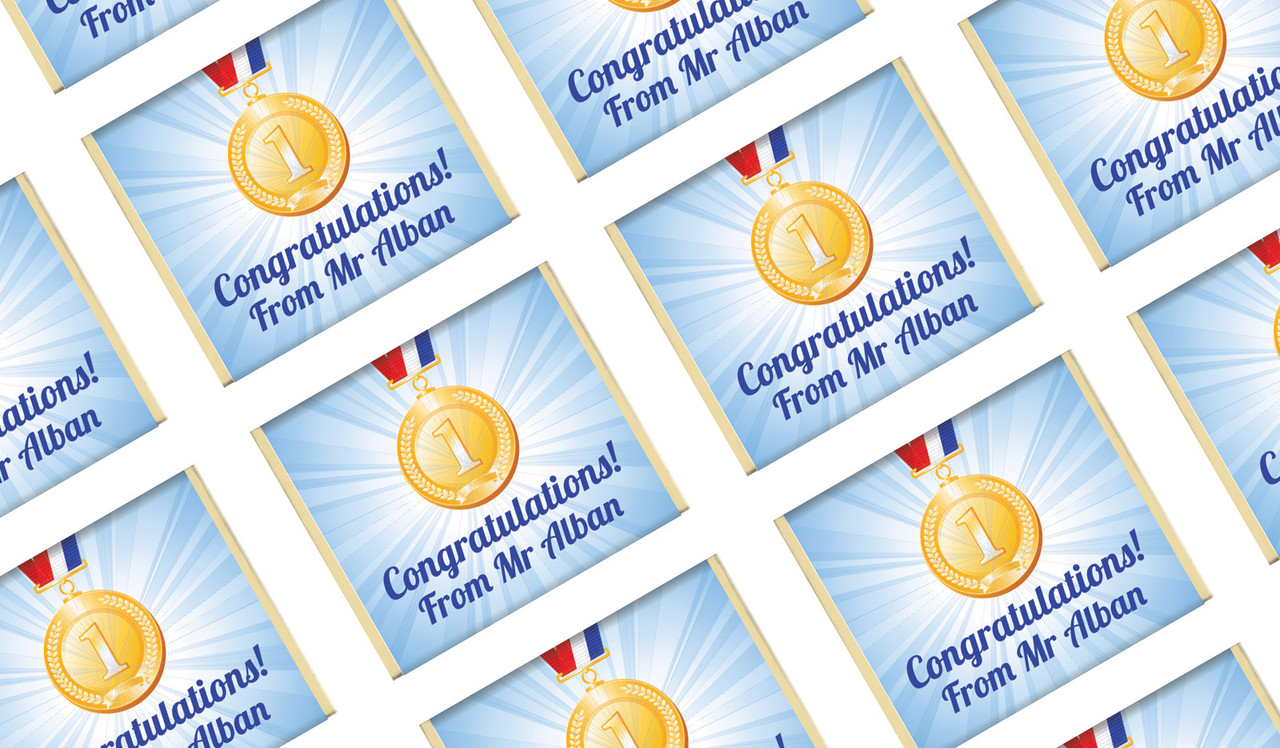 Medal 1st Place Personalised School Personalised Mini Chocolates