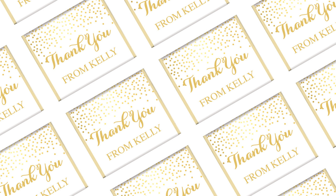 Gold Confetti Personalised Mini Chocolates