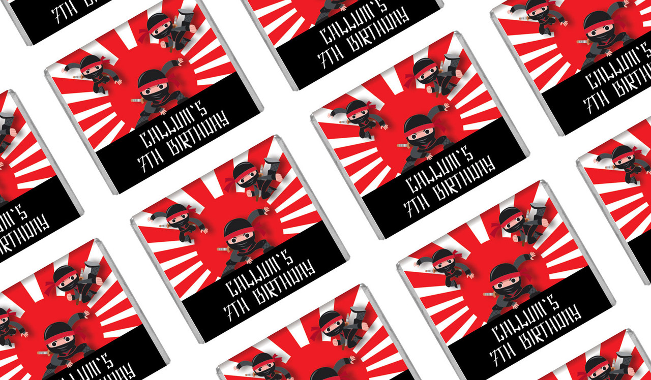 Ninja Personalised Birthday Mini Chocolates