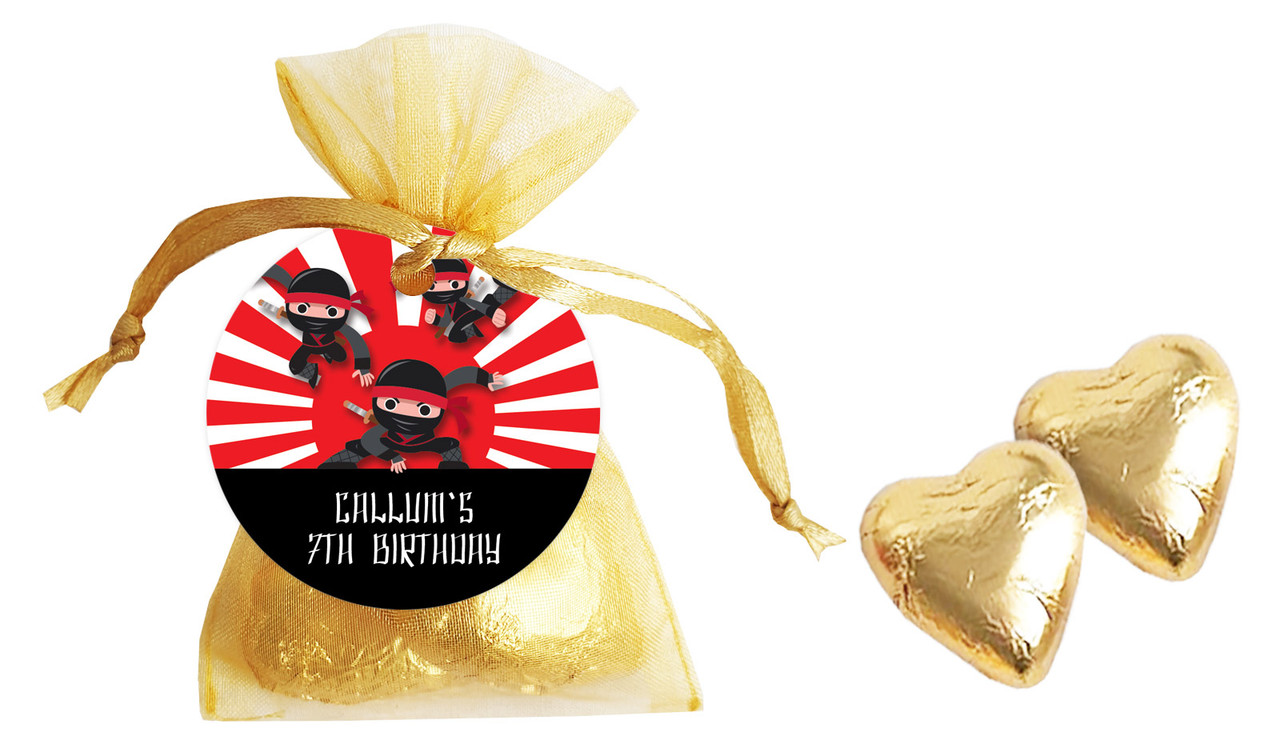 Ninja Birthday Personalised Organza Bag