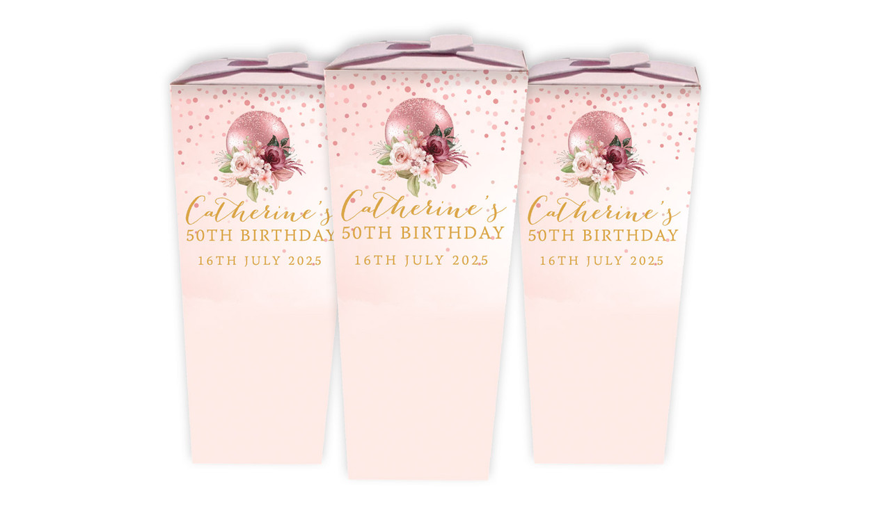 Glitter Balloon Personalised Birthday Chocabox Favour Boxes