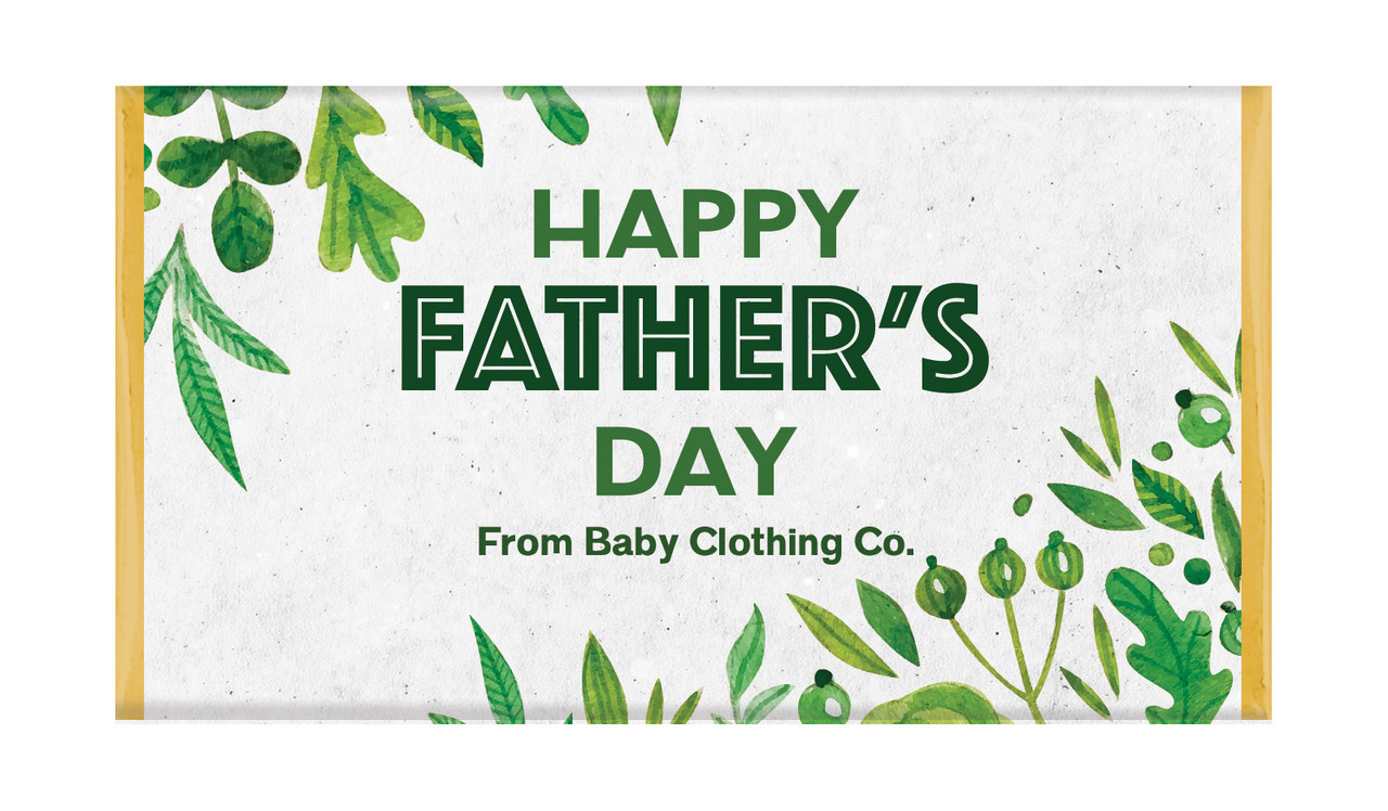 Garden Greenery Fathers Day Custom Chocolate Bars
