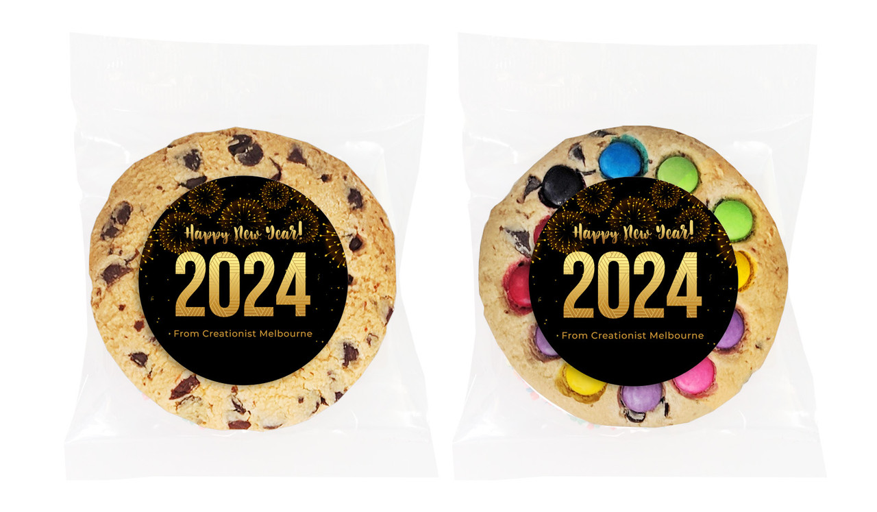 Black And Gold Personalised New Years Eve Cookie
