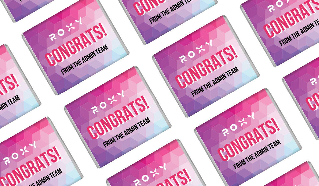 Geometric Congratulations Personalised Mini Chocolates