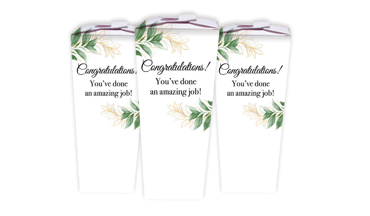 Gold And Green Leaves Congratulations Personalised Chocabox
