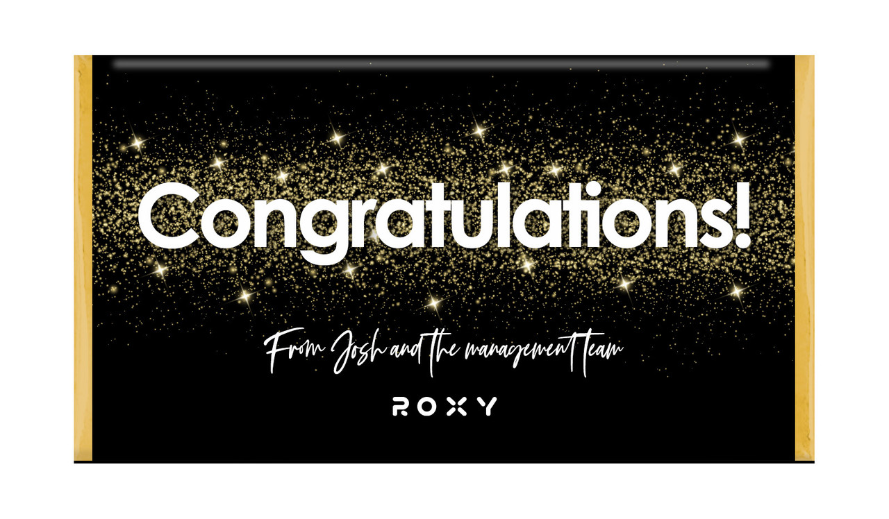 Gold Dust Congratulations Personalised Chocolate Bar