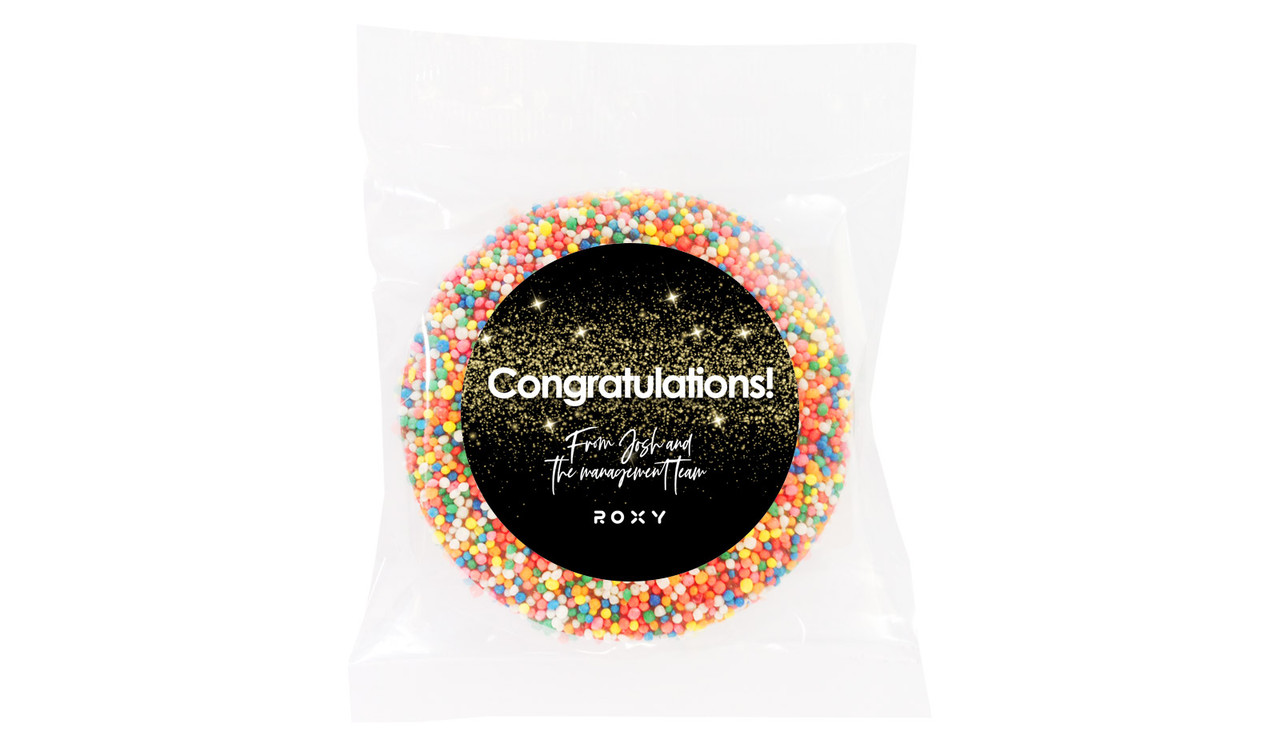 Gold Dust Congratulations Personalised Chocolate Freckle