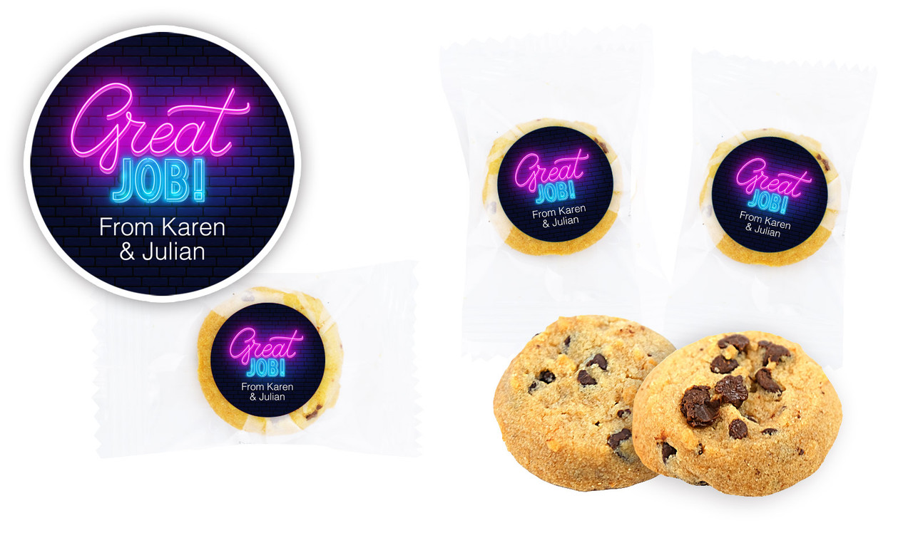 Neon Congratulations Personalised Bite-Size Cookie 5g