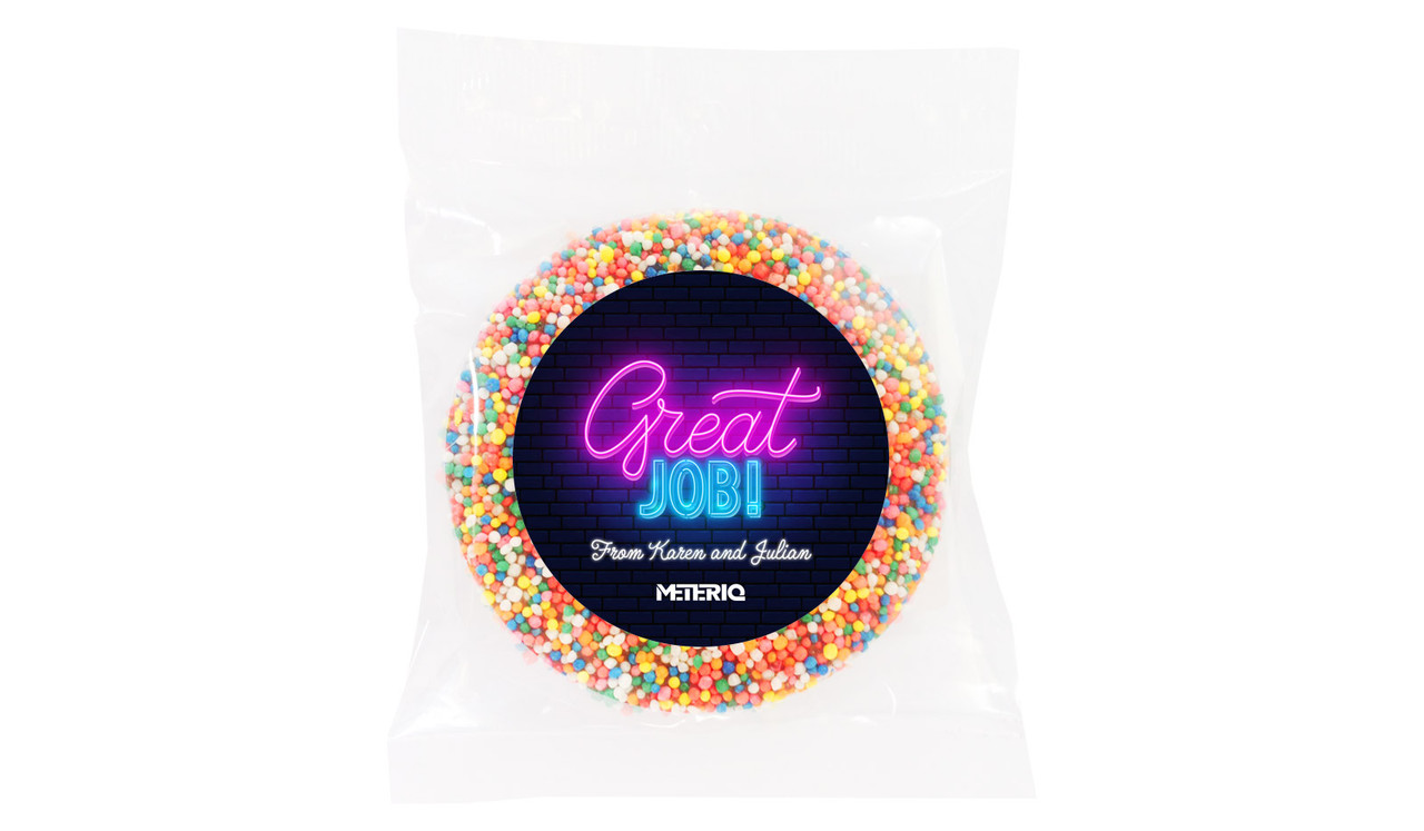Neon Congratulations Personalised Chocolate Freckle