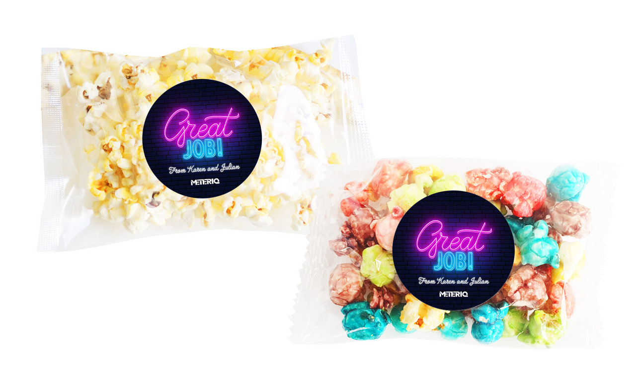 Neon Congratulations Personalised Popcorn Bags