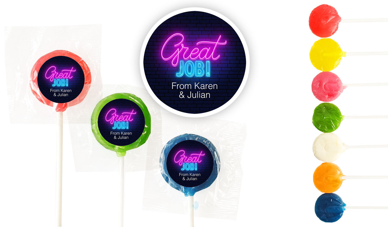 Neon Congratulations Custom 3cm Mini Lollipops