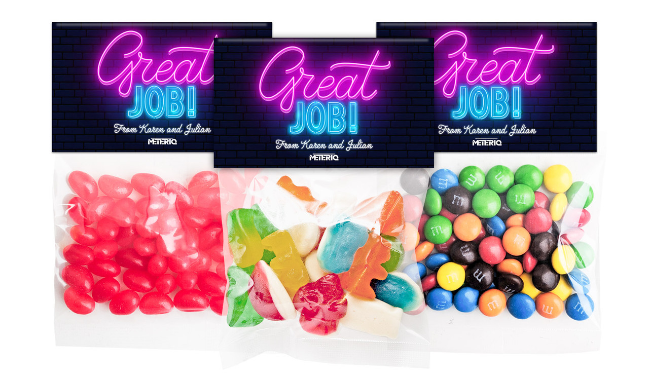 Neon Congratulations Custom Lolly Bag With Topper