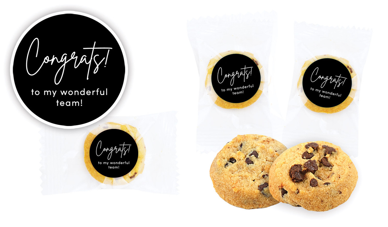 Signature Black Congratulations Personalised Bite-Size Cookie 5g