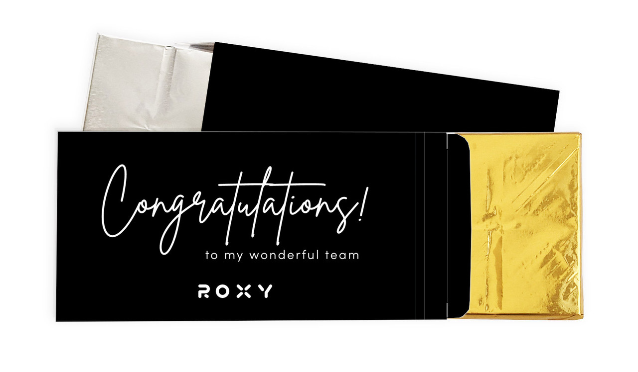 Signature Black Congratulations Personalised Chocolate Bar In A Box