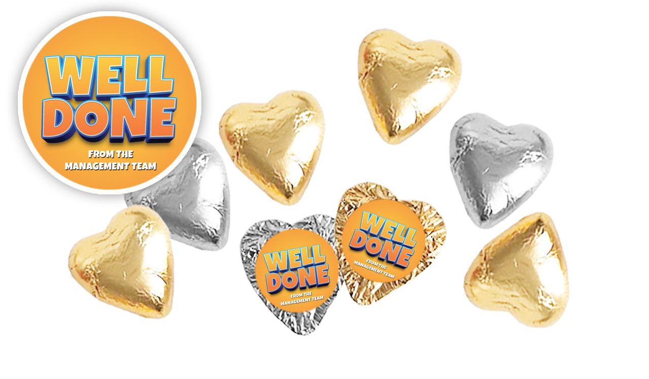 Big Orange Congratulations Personalised Chocolate Hearts