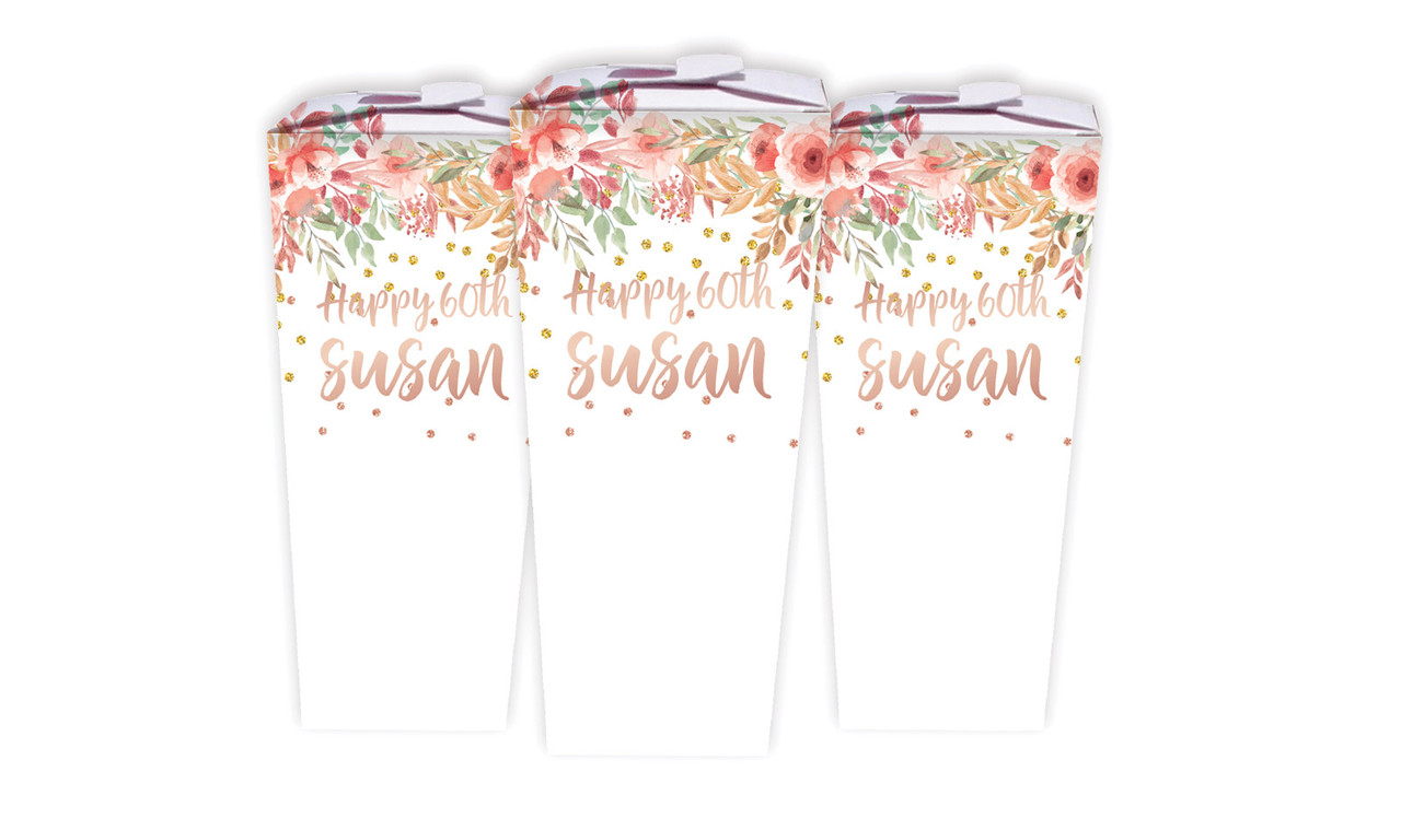 Peach Floral Personalised Chocaboxes