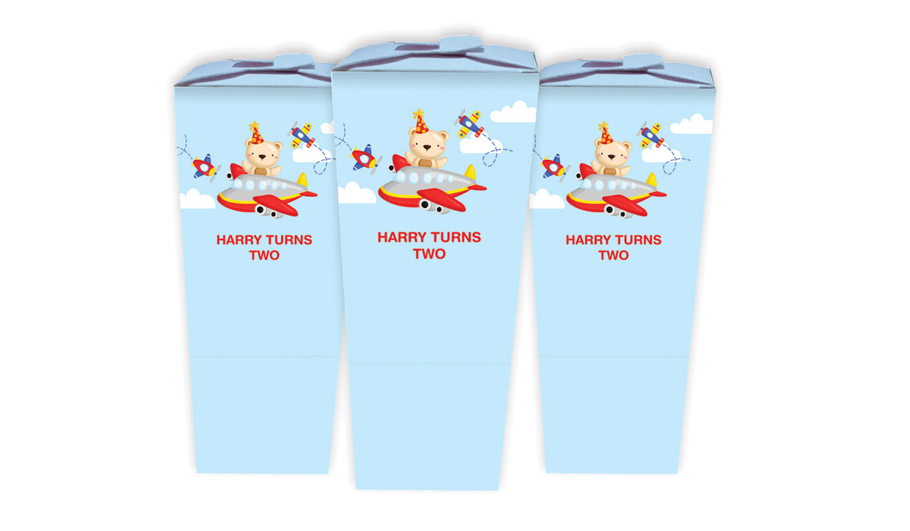 Bear Air Plane Birthday Personalised Chocaboxes