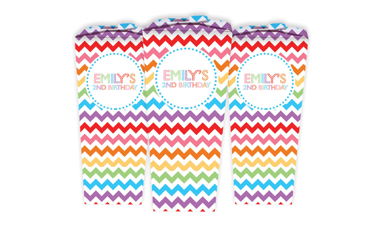 Chevron Rainbow Birthday Personalised Chocaboxes