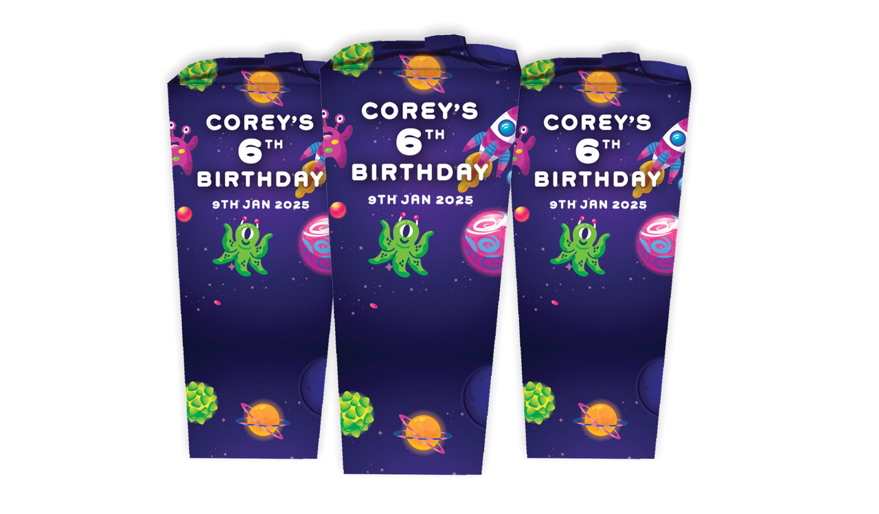 Outerspace Birthday Personalised Chocaboxes