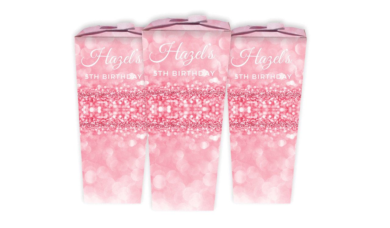 Pink Glitter Birthday Personalised Chocaboxes