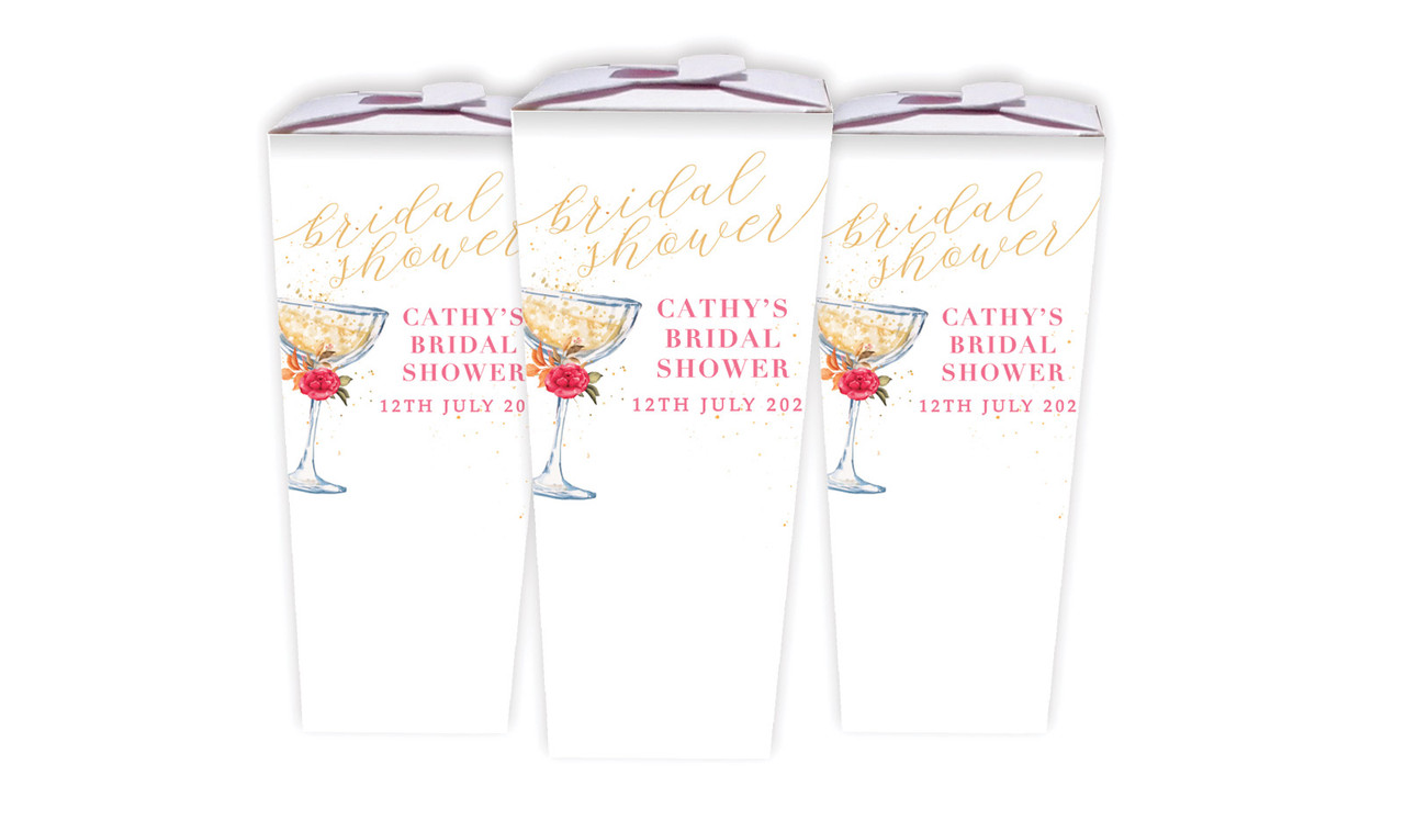 Floral Glass Bridal Shower Personalised Chocaboxes
