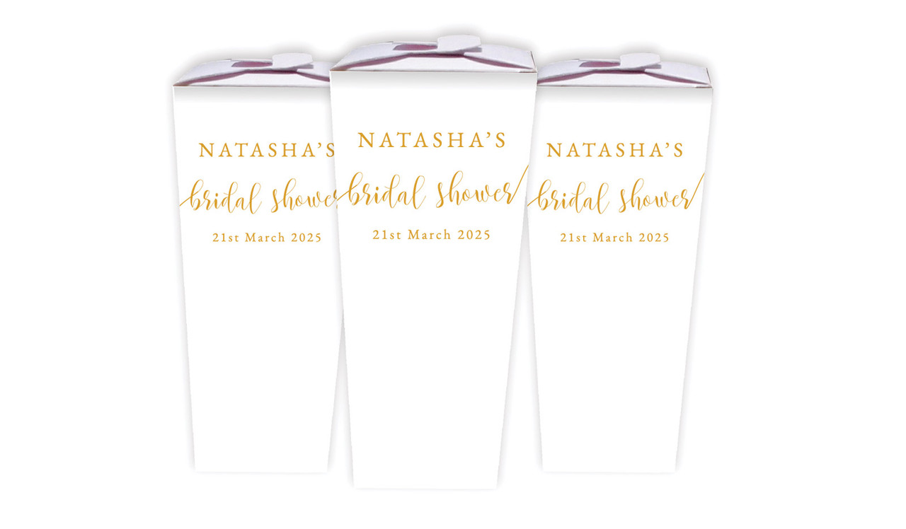 Flowing Text Bridal Shower Personalised Chocaboxes