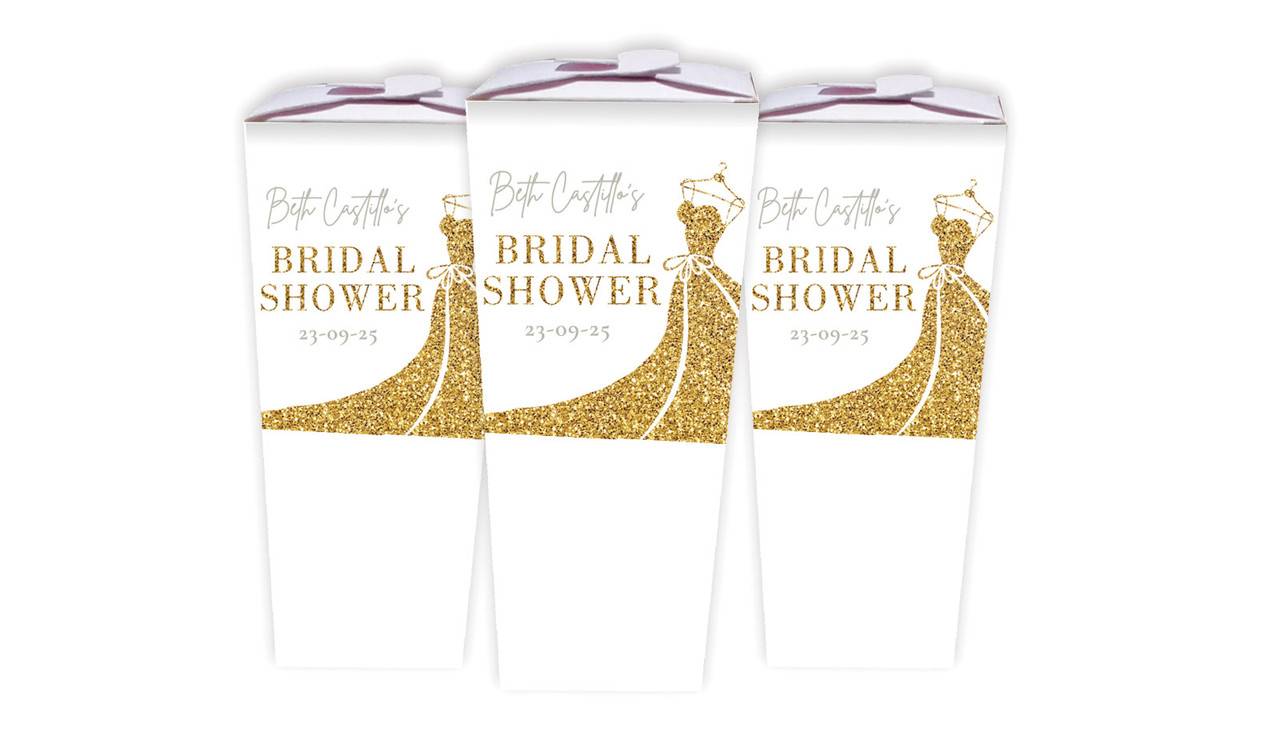 Glitter Dress Bridal Shower Personalised Chocaboxes