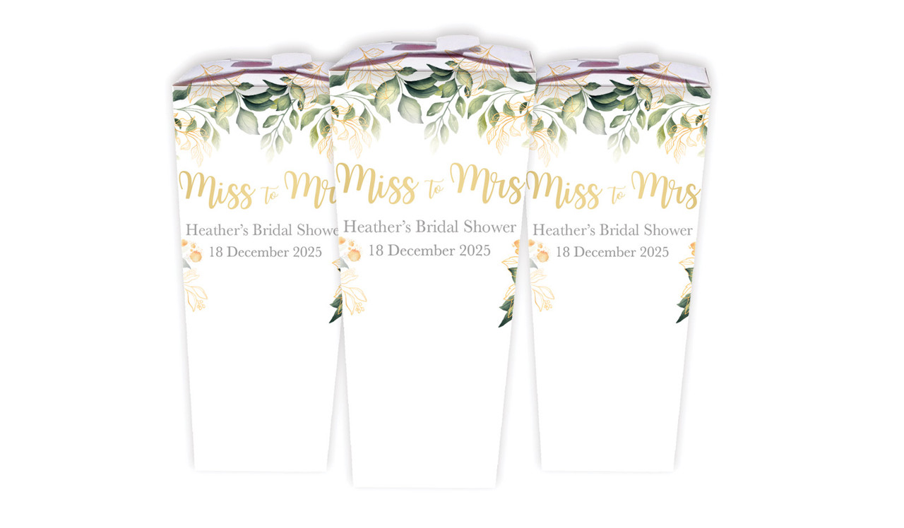 Golden Branches Bridal Shower Personalised Chocaboxes