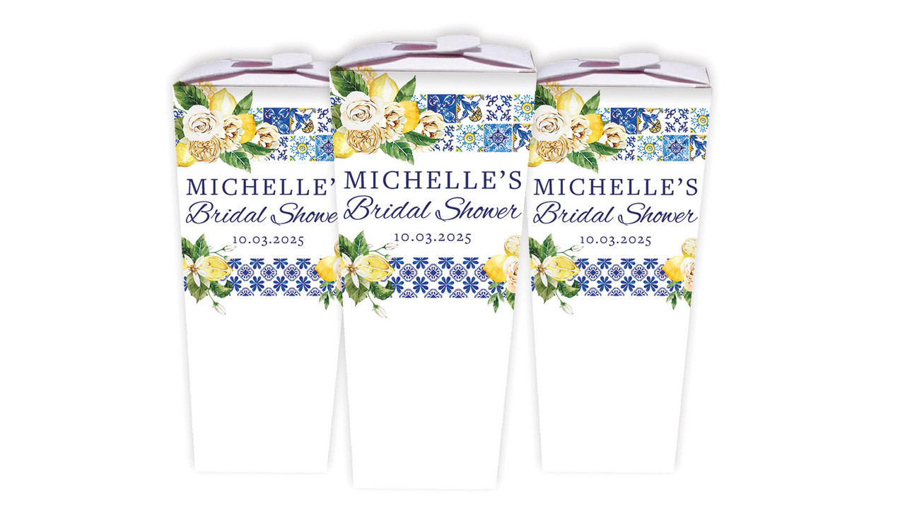 Mediterranean Bridal Shower Personalised Chocaboxes