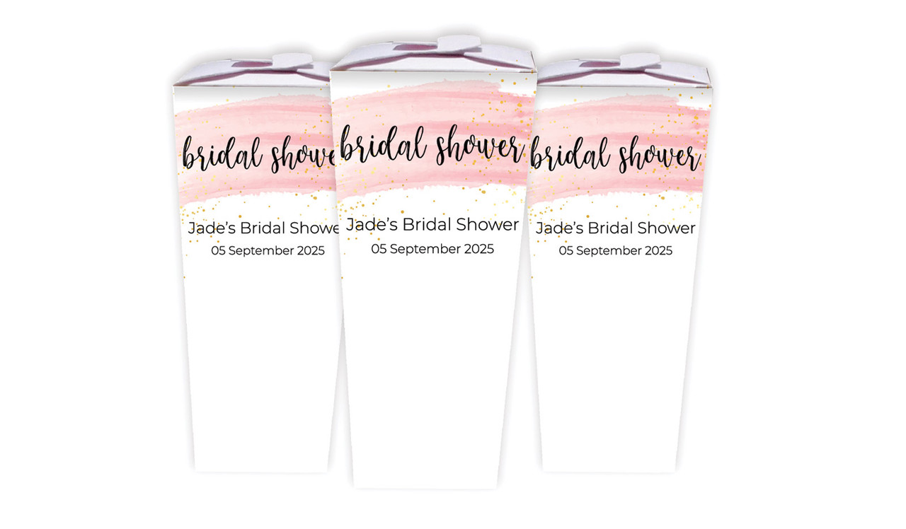 Pink Watercolour Bridal Shower Personalised Chocaboxes