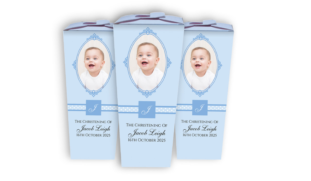 Initial Blue Christening Personalised Chocaboxes