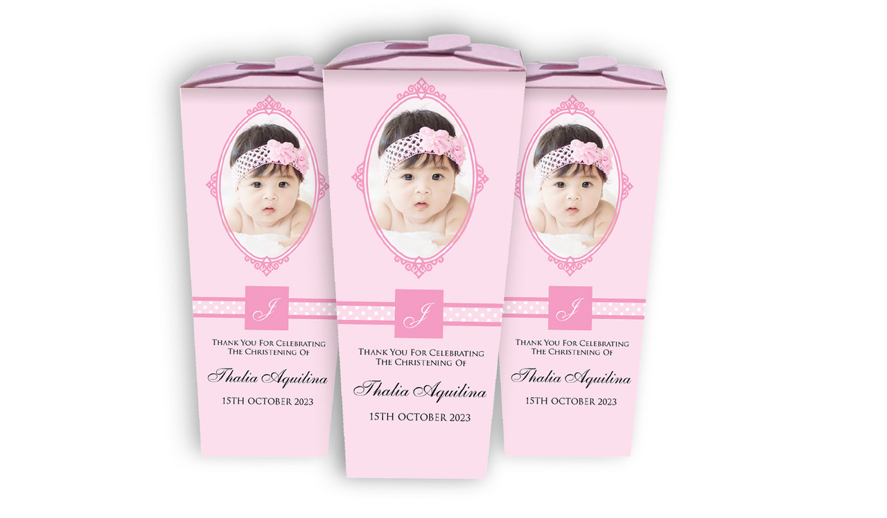 Initial Pink Christening Personalised Chocaboxes