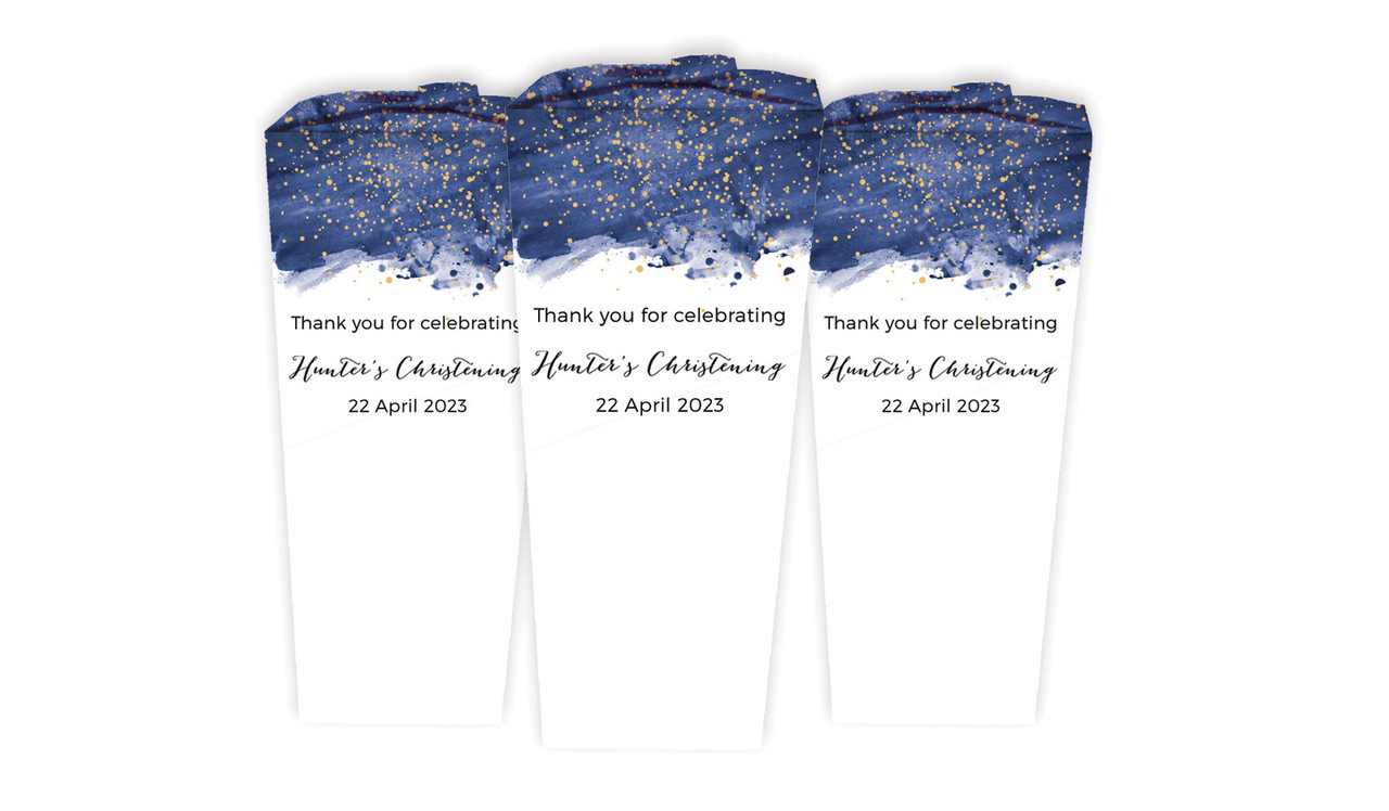 Watercolour Confetti Christening Personalised Chocaboxes