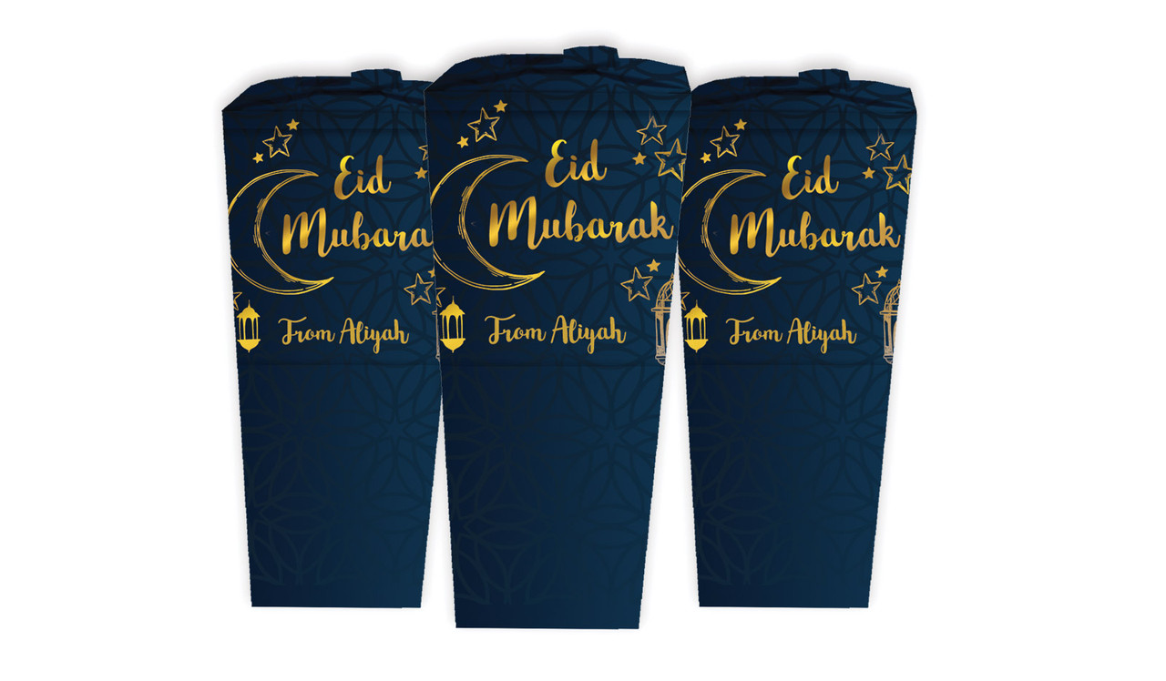 Gold On Navy Personalised Chocaboxes