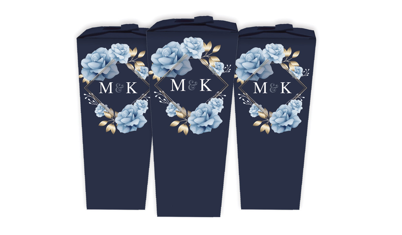 Flowers On Navy Engagement Personalised Chocaboxes