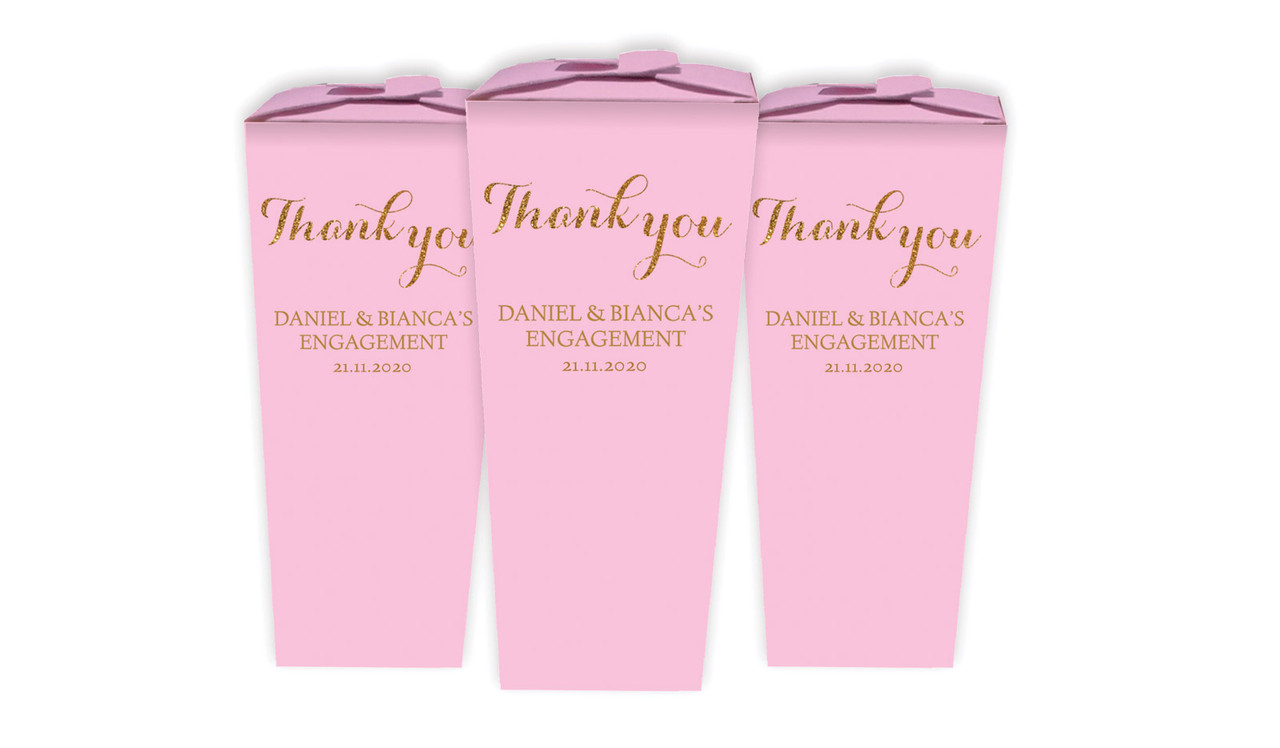 Golden Thank You Engagement Personalised Chocaboxes