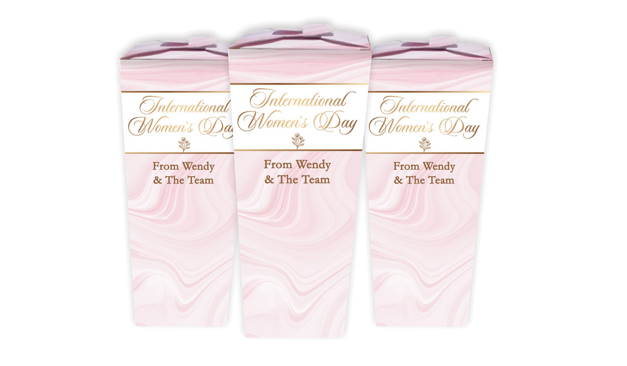 Pink Marble International Womens Day Personalised Chocaboxes
